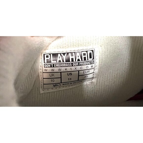 K1X Mens 93 Mid Top White Basketball Sneakers Size 11 Leather Red Detailing - Picture 2 of 9